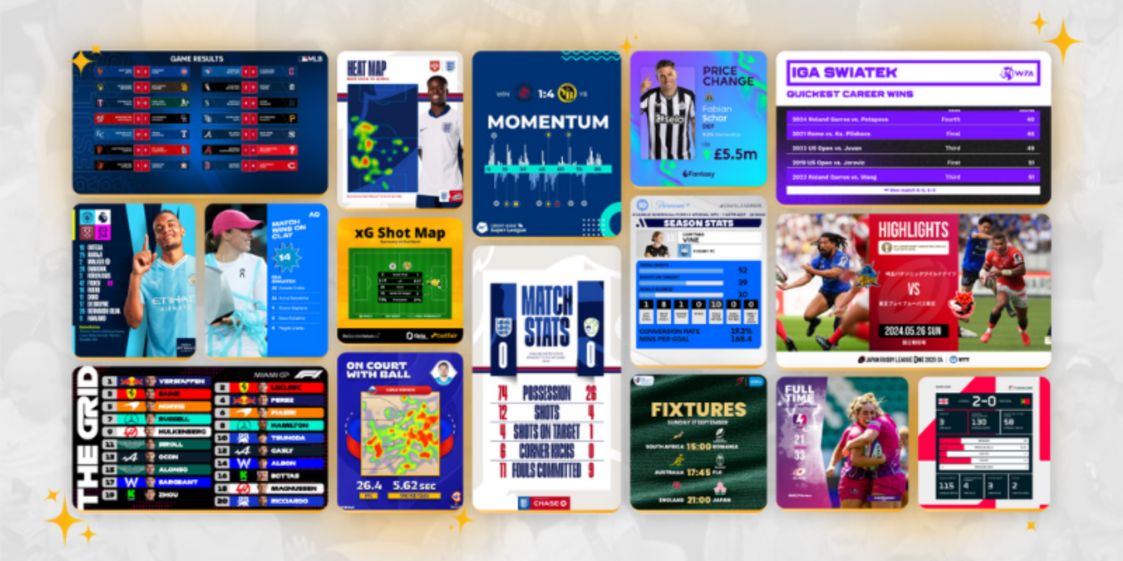 Collage of fan engagement examples